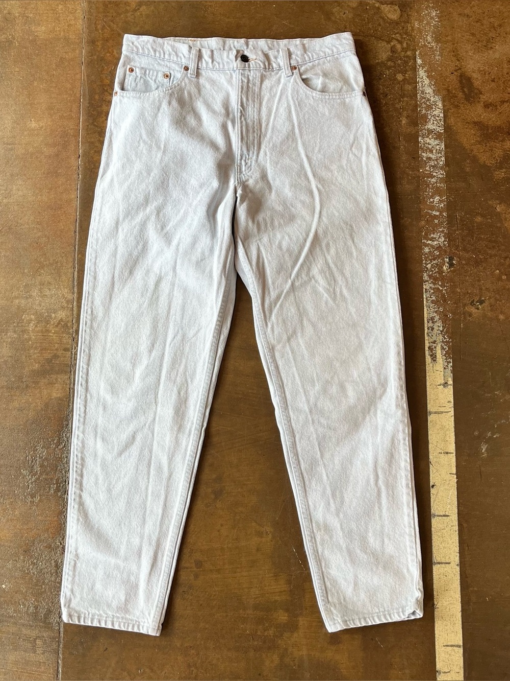 Levi's Vintage 90s Light Wash Blue Tapered Leg Jeans 36x32 USA Made Western 80s